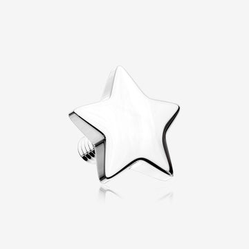 14 Karat White Gold Star Dermal Anchor Top